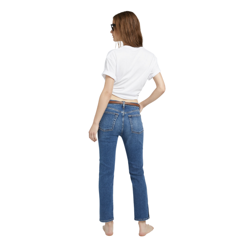 3x1 Straight Authentic Crop Split Jeans